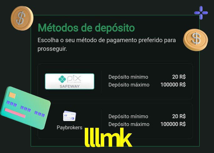 O cassino lllmk oferece uma grande variedade de métodos de pagamento